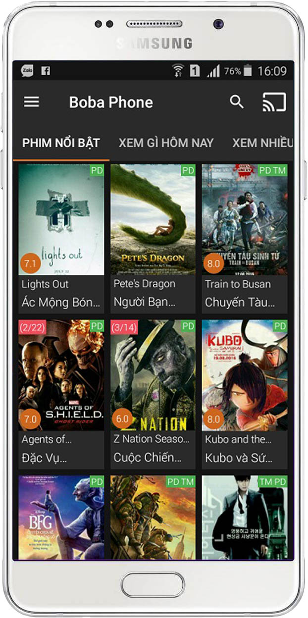 Ứng dụng xem phim HD, Full HD cho Android